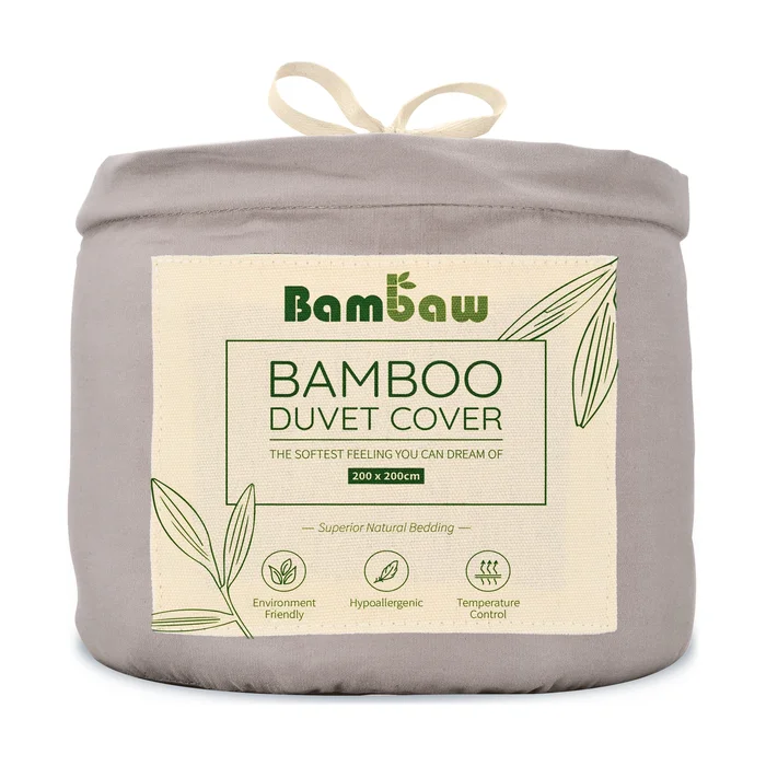 Bambus-Bettbezug 200×200 grau 1 Einheit