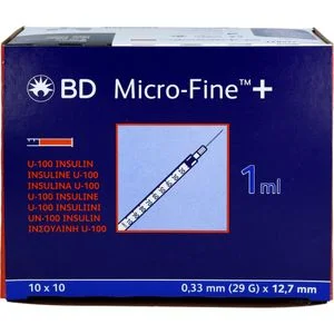 BD MICRO-FINE+ Insulinspr.1 ml U100 12,7 mm 100X1 ml