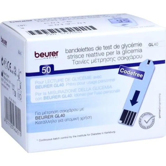 Beurer Gl 40 Blutzuckerteststreifen – (50 St) – PZN 07270292