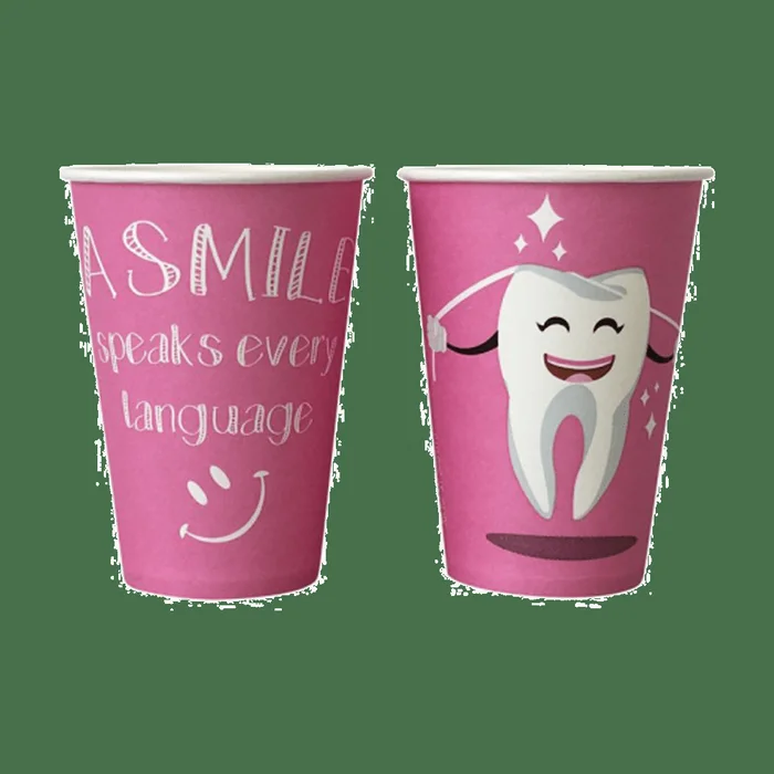 Beycodent Papier-Mundspülbecher 100er-Pack, Design Rosa