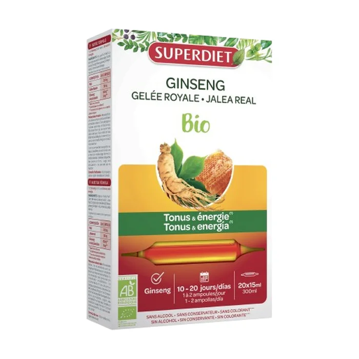 Bio Gelée Royale Ginseng 20 Ampullen à 15ml