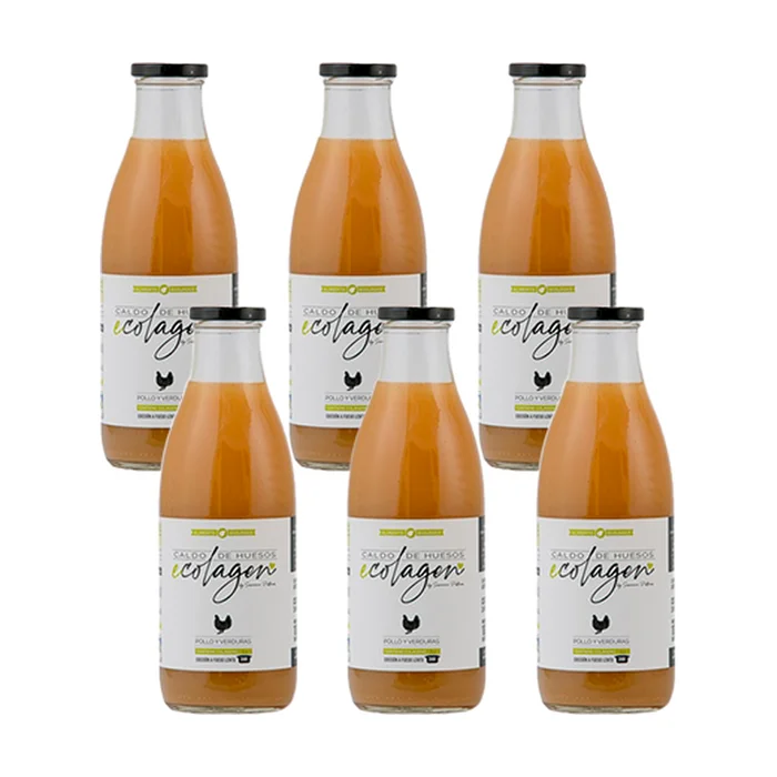 Bio Hühnerknochenbrühe mit Gemüsepackung 6 Einheiten à 1L.