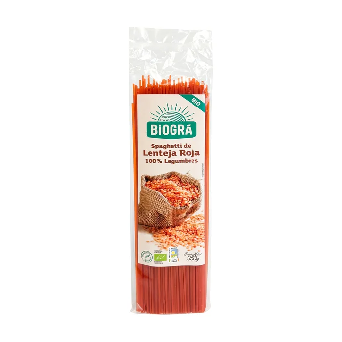 Bio-Spaguetti mit roten Linsen 250 G