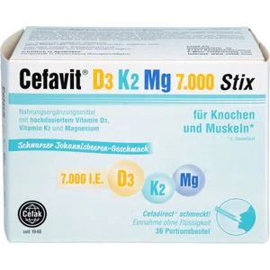 CEFAVIT D3 K2 Mg 7.000 I.E. Stix Granulat 36 St