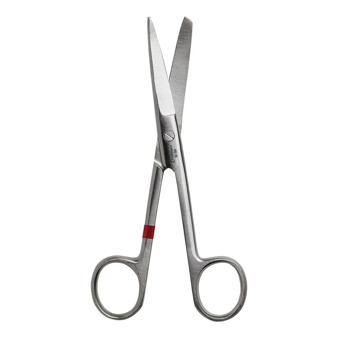 chir. Scheren gebogen, stumpf/spitz, 14,5 cm, zum Einmalgebrauch (25 Stck.) Kart. = 5 Pack