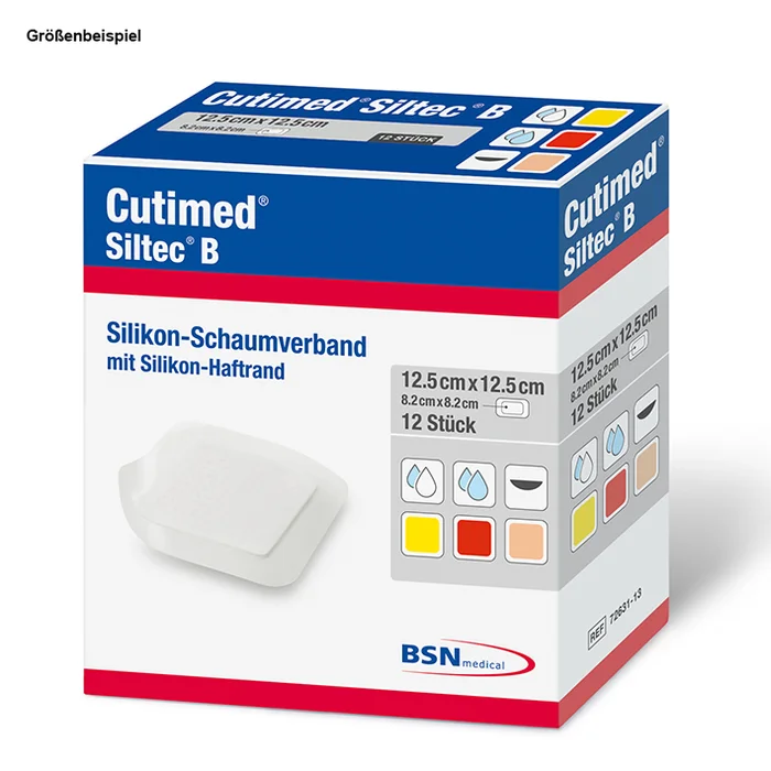 Cutimed Siltec B Schaumverband 10 x 22,5 cm, steril (12 Stck.)