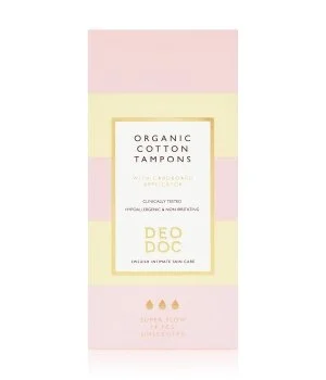 DeoDoc 100 % organic cotton with applicator – super Tampon