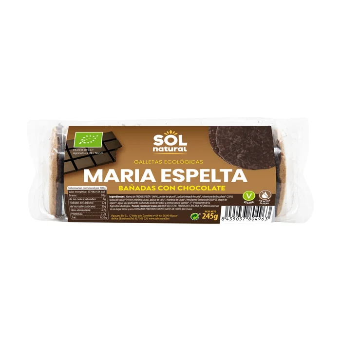Dinkel-Maria-Kekse mit Bio-Schokolade 245 G