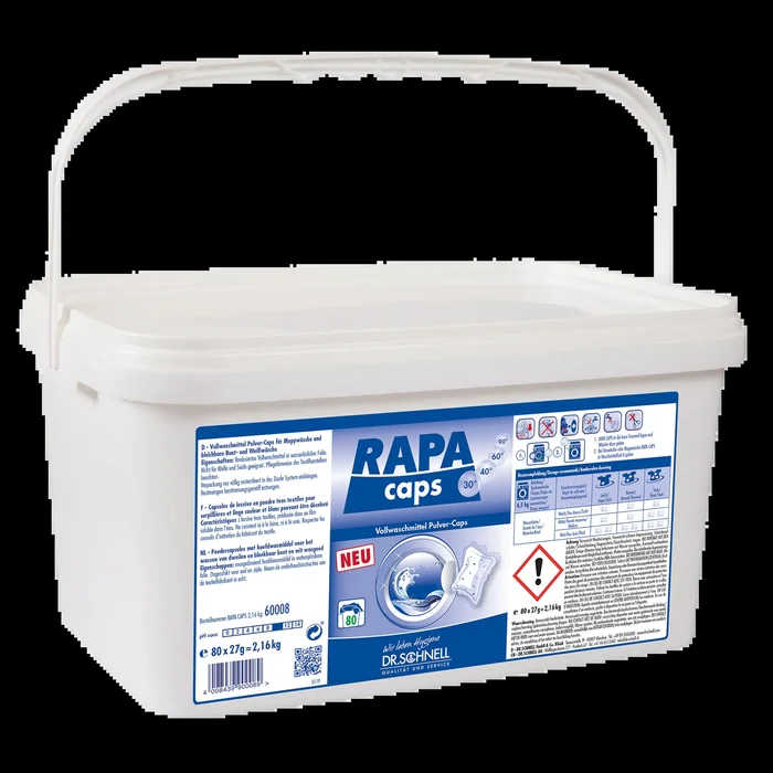 Dr. Schnell RAPA CAPS | Vollwaschmittelpulver-Caps | 2,16kg Eimer