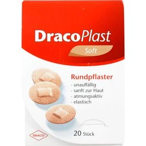 DRACOPLAST Soft Pflaster 2,2 cm rund hautf. 20 St