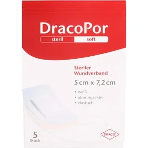 DRACOPOR Wundverband 5×7,2 cm steril 5 St