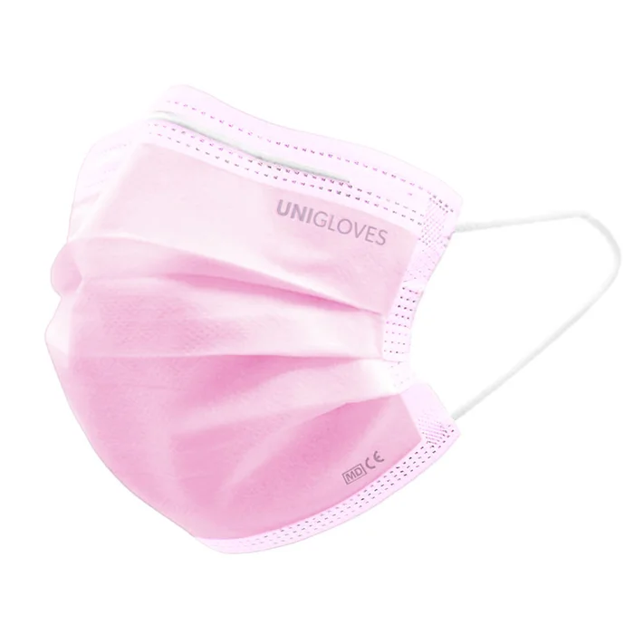 Einmal-Mundschutz Profil Plus, mit Gummizug, pink (50 Stck.) UK = 10 Pack