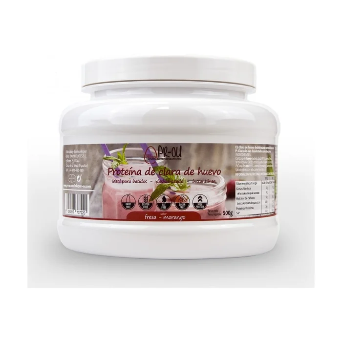 Eiprotein mit Erdbeergeschmack 500 G Pulver (Erdbeere)