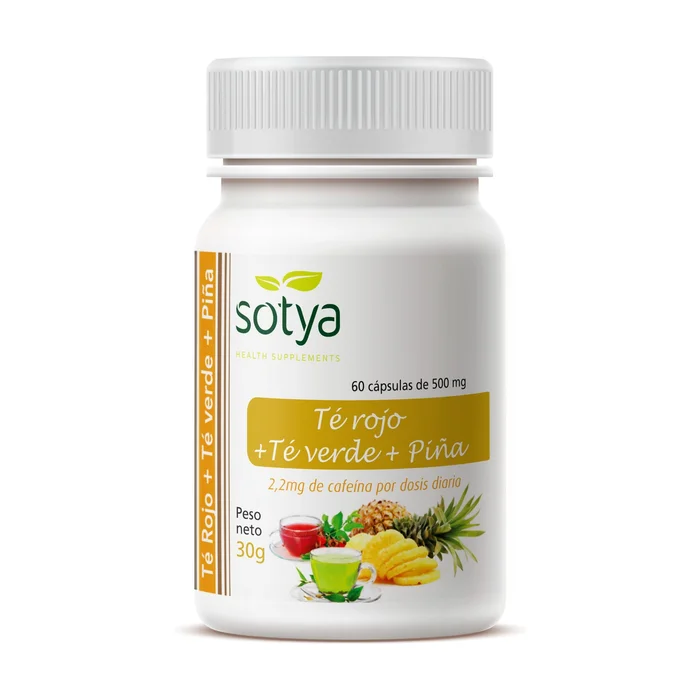 Grüner Tee, roter Tee und Ananas 60 Kapseln à 500mg