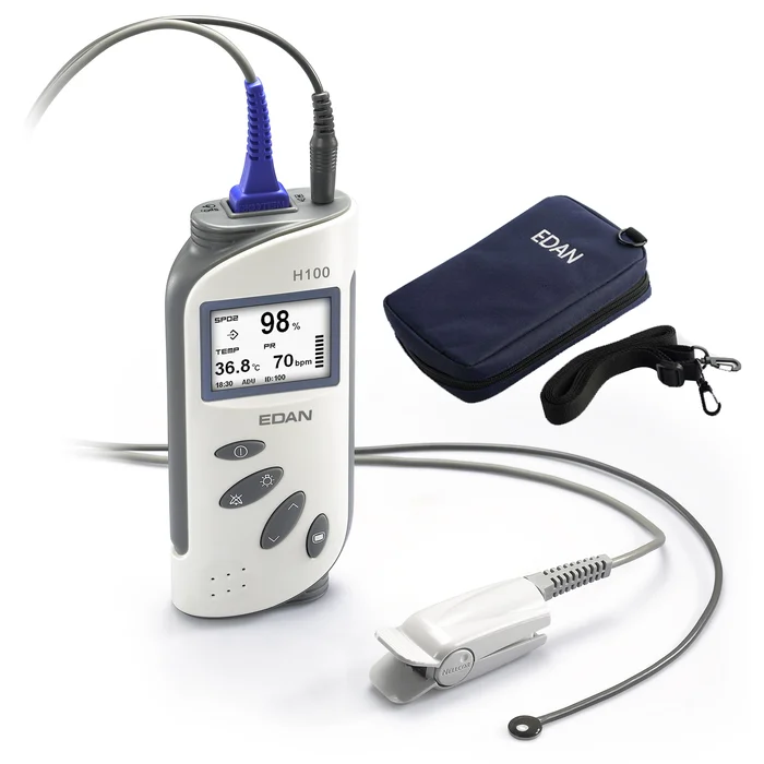 H100N Pulsoximeter mit NELLCOR™ OxiMax™ SpO2-Sensor + Temperatursensor