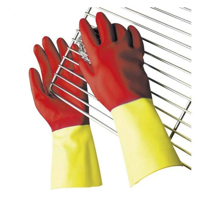 Handschuhe Neopren rot/gelb