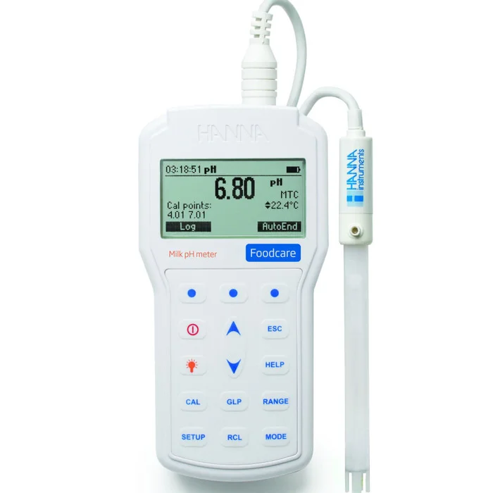 Hanna Instruments Professionelles Hand-pH/°C-Meter für Milch HI98162