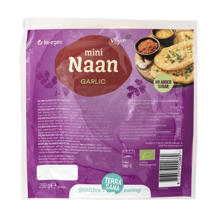 Indisches Mini-Naan mit Knoblauch 280 G