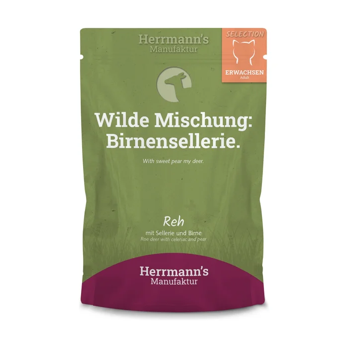 Katzenfutterhirsch mit Sellerie 100 G (Reh – Fleisch)