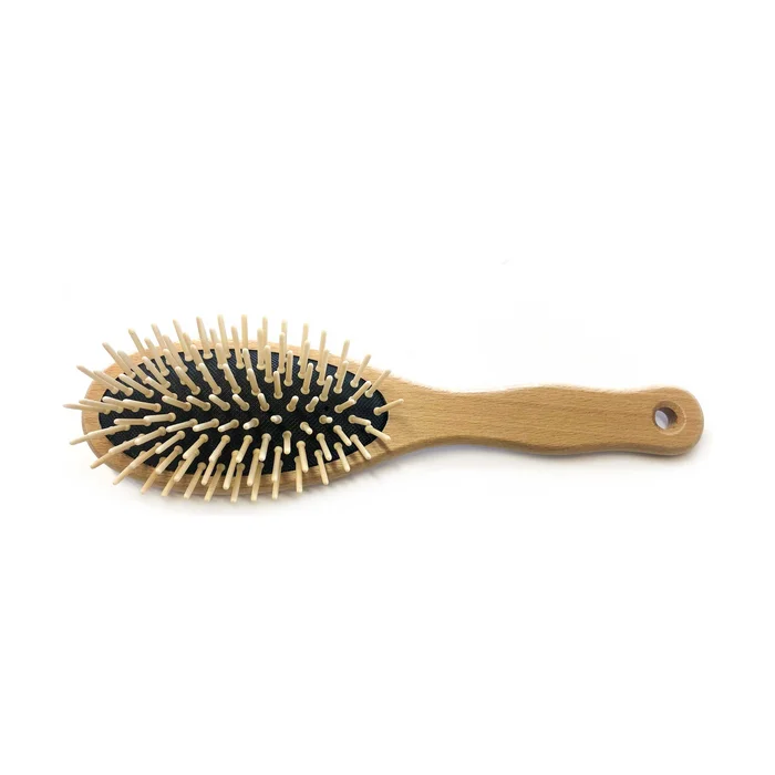 Kleine runde Haarbürste mit Holzborsten 1 Einheit