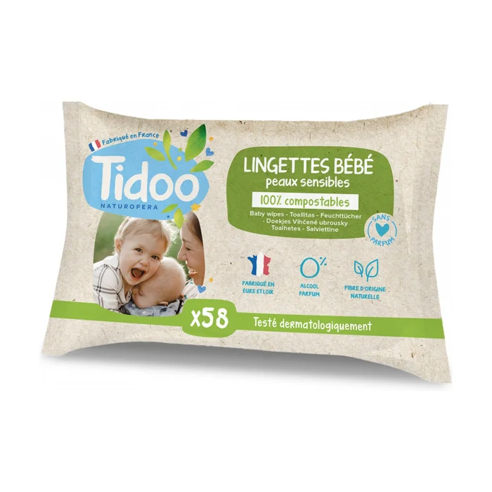 Kompostierbare Ultra Soft Calendula Wipes Duftfrei 58 Einheiten
