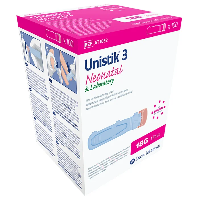 Lanzettenspitze Unistik 3 Neonatal 18 G 1,8 mm 100 Stück
