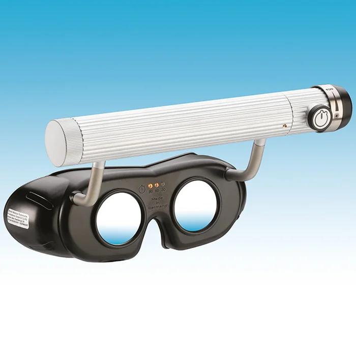LED Nystagmusbrille schwarz Batterieversion