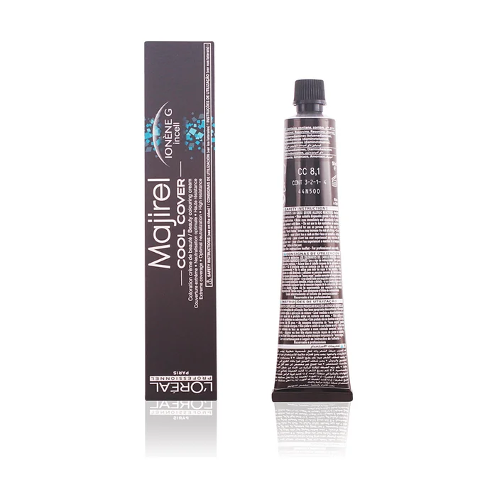 Majirel coole Abdeckung dauerhafte Haarfarbe # 8.1 hell aschblond 50 ml Sahne