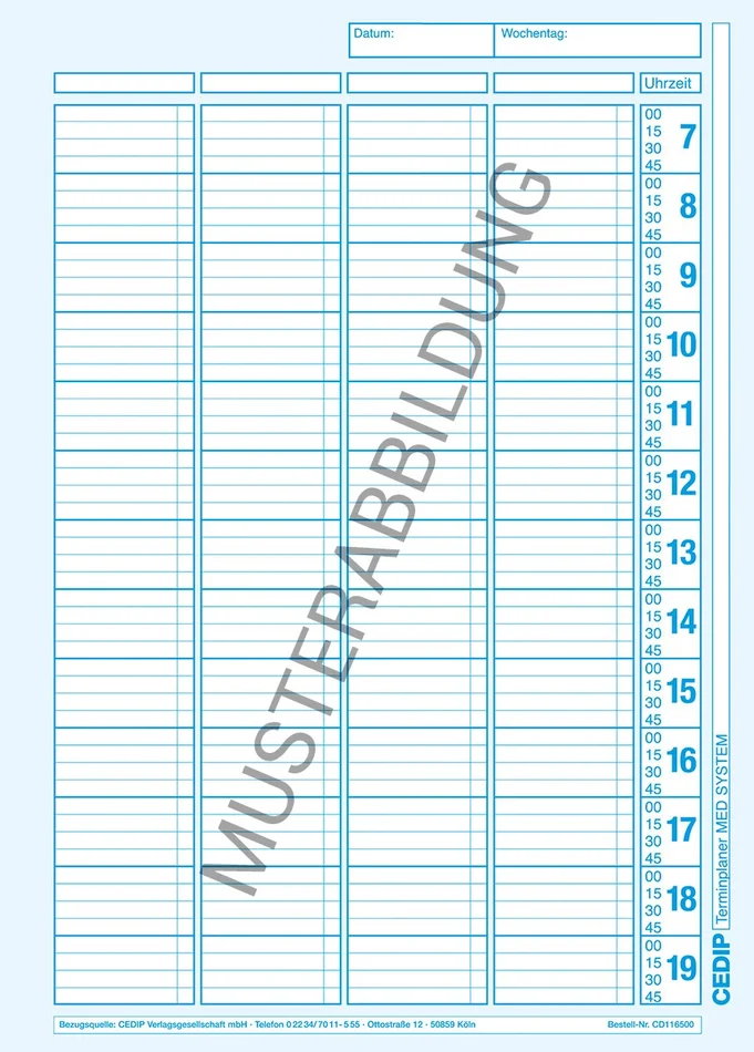 Med System – Einlegeblätter