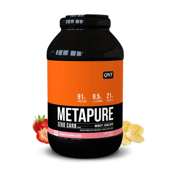 Metapure Molkeproteinisolat Erdbeere / Banane 2 kg Pulver