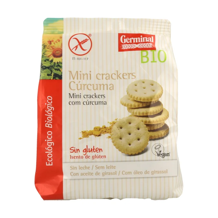 Mini Cracker mit Kurkuma ohne Gluten Bio 100 G