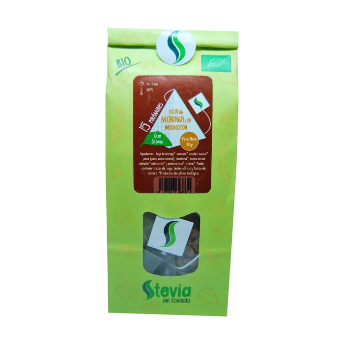 Moringa Pfirsichblatt mit Bio Stevia 15 Infusionsbeutel