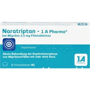 NARATRIPTAN 1A Pharma bei Migräne 2,5 mg Filmtabl. 2 St