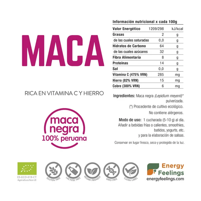 Öko-Schwarz-Maca-Pulver 500 G Pulver