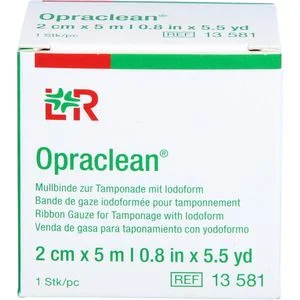 OPRACLEAN Mullbinde z.Tampon.m.Jodoform 2 cmx5 m 1 St