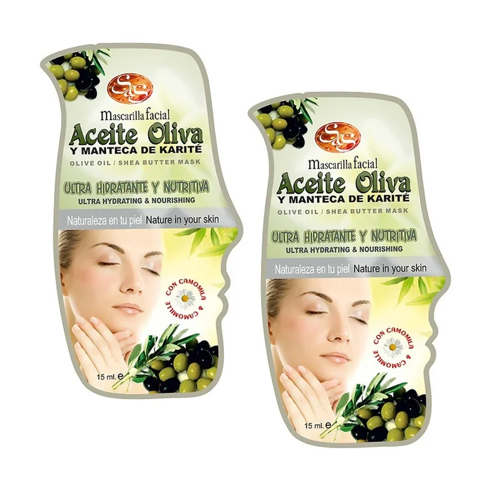 Packung Gesichtsmaske mit Olivenöl und Shea 2 Einheiten