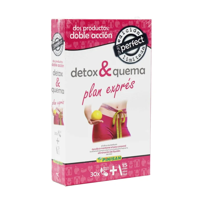 Perfekter Detox & Burning Express Plan 30 Gemüsekapseln + 15 Fläschchen