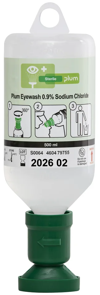 Plum Eyewash 0.9% Sodium Chloride 500 ml