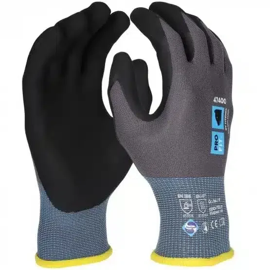 PRO FIT | Nitril Handschuhe, Maxim cool, | grau / schwarz | 12 Paar