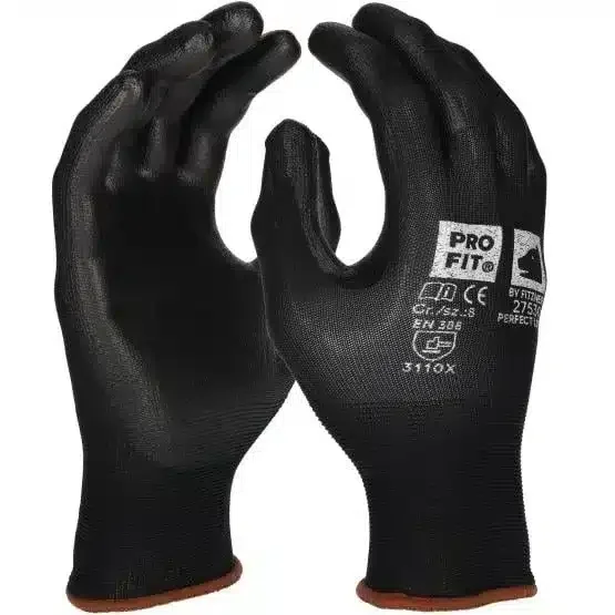 PRO FIT | PU Handschuh Perfect Lite, | schwarz | 12 Paar