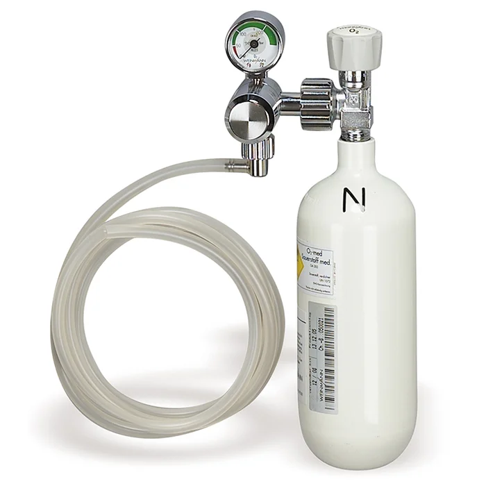 Sauerstoff-Gerät mit Sauerstoff-Flasche 0,8 Ltr. leer