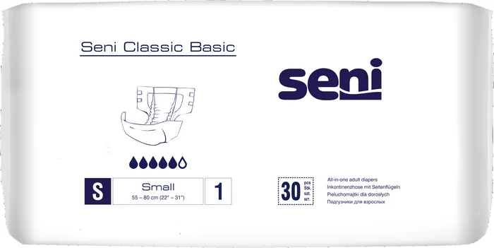 Seni Classic Basic atmungsaktive Inkontinenzhosen Small 30 Stück
