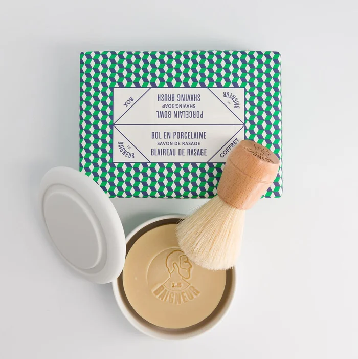 Shaving Soap, Bowl & Brush Rasierseife, Porzellanschale, Rasierpinsel