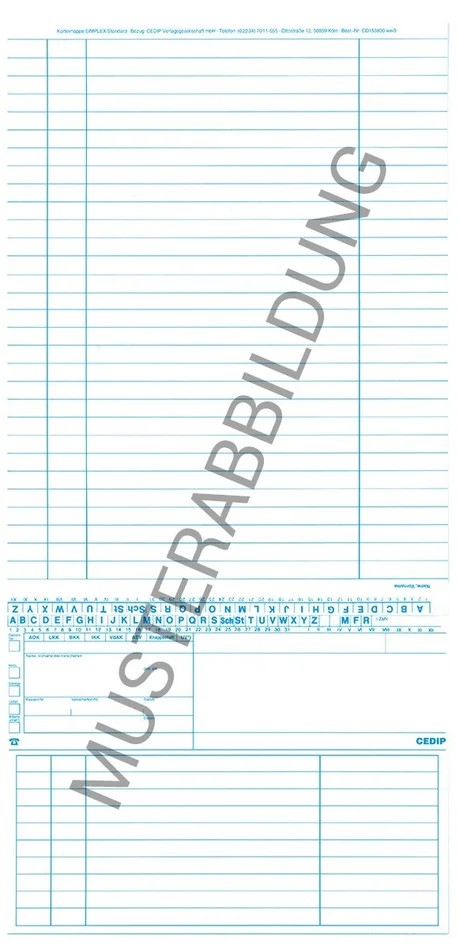 SIMPLEX Karteikarte HNO