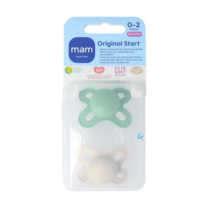 Starten Sie Pure Pacifier 0-2 Neutral Silicone 2 Einheiten