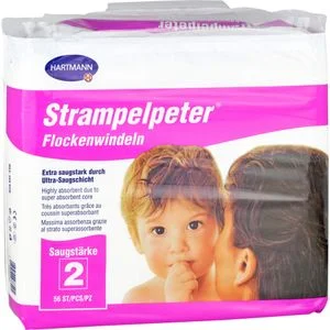 STRAMPELPETER Flockenwindeln Saugstärke 2 56 St