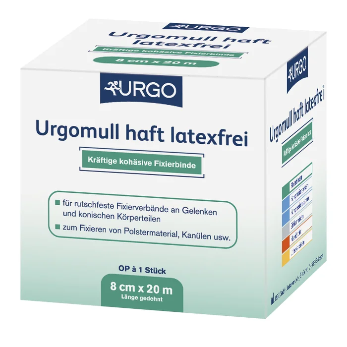 Urgomull haft latexfrei, Fixierbinde weiß, 20 m x 4 cm