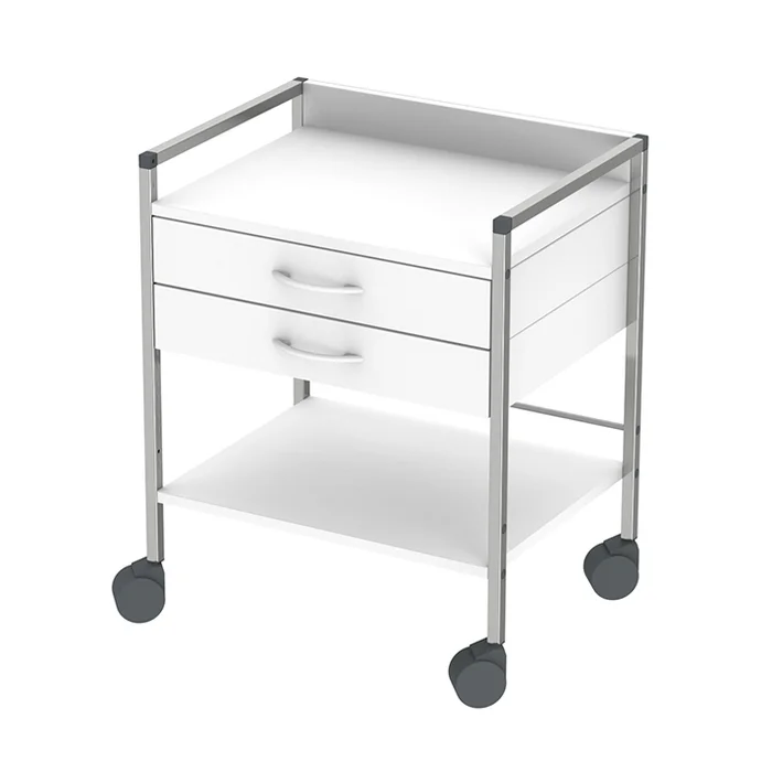 Variocar 60 Basiswagen, 730 mm hoch, mit 2 Schubladen, weiß