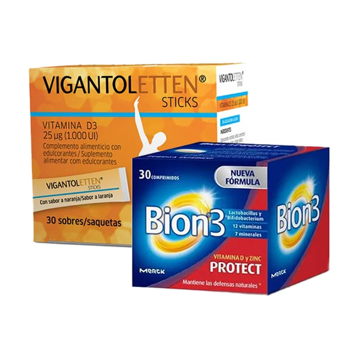Vitamin D3 1000Ui und Bion3 Protect Pack 30 Beutel + 30 Tabletten