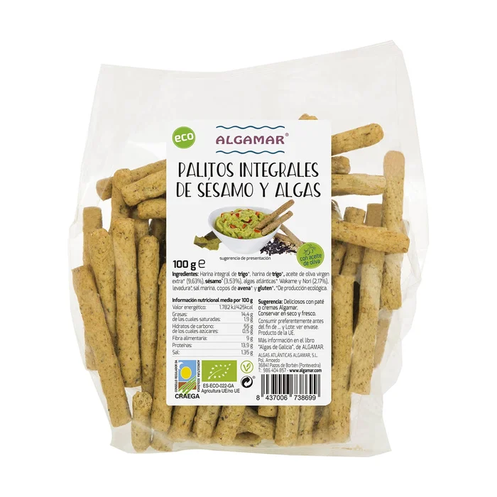 Vollkorn-Sesam- und Algensticks 100 G